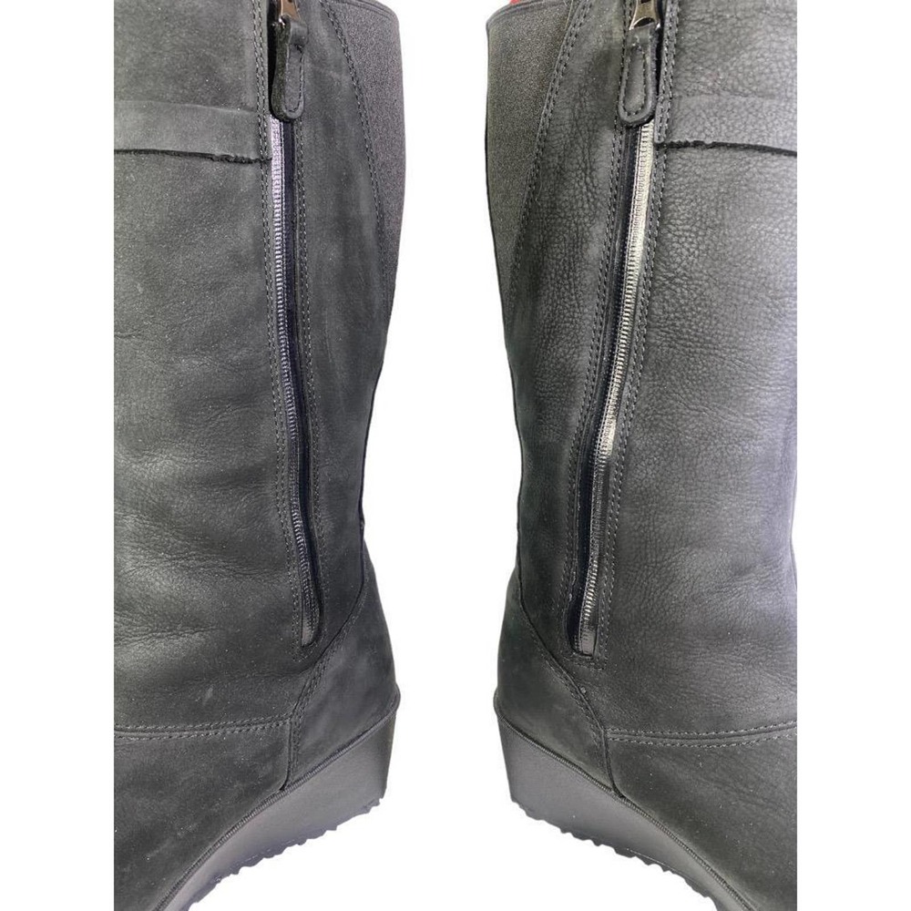 Eddie Bauer Lodge Wedge Waterproof Insulated Boot Women size 8.5 Black Leather - Picture 7 of 11